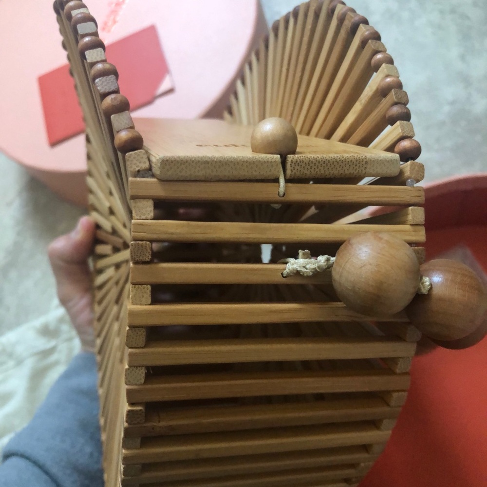 cult gaia Round Wooden Bead Shoulder Bag in Brown - Picture 7 of 14